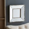 12" x 12" Distressed Silver Square Accent Mirror, Wall Mirror for Living Room, Entryway, Office, Bedroom, Hallway