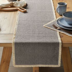 Better Homes & Gardens Fringe Cotton-Rich 14" x 90" Table Runner, Grey