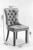 A&A Furniture,Nikki Collection Modern, High-end Tufted Solid Wood Contemporary PU and Velvet Upholstered Dining Chair with Wood Legs Nailhead Trim 2-P