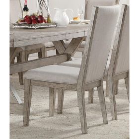 ACME Rocky Side Chair (Set-2) in Fabric & Gray Oak 72862