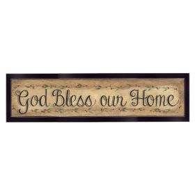 "God Bless Our Home" by Gail Eads, Ready to Hang Framed Print, Black Frame