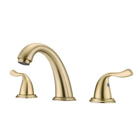 8-Inch 3 Holes 2 Handles Bathroom Sink Faucet, Brushed Golden