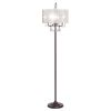 Elegant Sheer Shade Floor Lamp w/ Hanging Crystal LED Bulbs