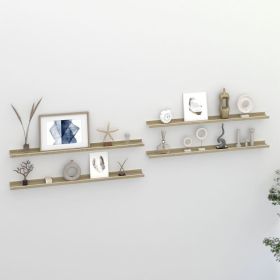 Wall Shelves 4 pcs White and Sonoma Oak 39.4"x3.5"x1.2"