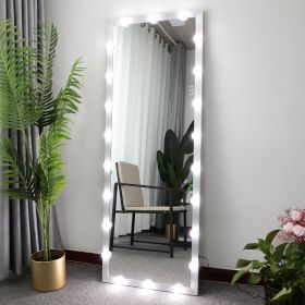 Hollywood Full Length Mirror with Lights Full Body Vanity Mirror with 3 Color Modes Lighted Standing Floor Mirror for Dressing Room Bedroom Wall Mount