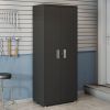 Manhattan Comfort Fortress Textured Metal 75.4" Garage Cabinet with 4 Adjustable Shelves in Charcoal Grey