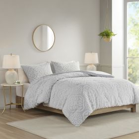 3 Piece Tufted Woven Medallion Comforter Set