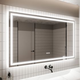 LED Bathroom Mirror, 36x60 inch Bathroom Vanity Mirrors with Lights, Mirrors for Wall with Smart Touch Button, Anti-Fog, Memory Function, Stepless Dim