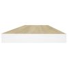 Floating Wall Shelves 4 pcs Oak and White 23.6"x9.3"x1.5" MDF