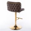 Furniture,Swivel Barstools Adjusatble Seat Height, Modern PU Upholstered Bar Stools with the whole Back Tufted, for Home Pub and Kitchen Island(Brown,