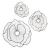 Set of 3 Metal Flowers Wall Decor, Transitional Wall Floral Sculpture for Foyer Porch Hallway Entrance