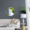 24"x28" Gold Round Mirror, Circle Mirror with Iron Frame for Living Room Bedroom Vanity Entryway Hallway