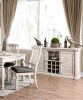 Transitional 2pcs Side Chairs Antique White Solid wood Gray Fabric Dining Room Furniture Chair Bold And Sturdy Design