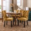 Nikki Collection Modern, High-end Tufted Solid Wood Contemporary Velvet Upholstered Dining Chair with Wood Legs Nailhead Trim 2-Pcs Set,Gloden, SW2001