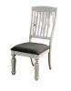 Transitional 2pcs Side Chairs Antique White Solid wood Gray Fabric Dining Room Furniture Chair Bold And Sturdy Design