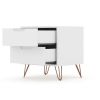 Manhattan Comfort Rockefeller 2.0 Mid-Century Modern 2-Drawer Nightstand in White