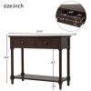 Console Table Traditional Design with Two Drawers and Bottom Shelf (Espresso)