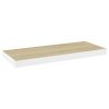 Floating Wall Shelves 4 pcs Oak and White 23.6"x9.3"x1.5" MDF