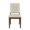 Modern Design Set of 2 Side Chairs Fabric Upholstered Seat Back Brown Finish Wooden Dining Kitchen Furniture