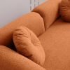 68.5" Modern Lamb Wool Sofa With Decorative Throw Pillows for Small Spaces