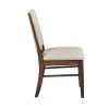 Modern Design Set of 2 Side Chairs Fabric Upholstered Seat Back Brown Finish Wooden Dining Kitchen Furniture