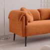 68.5" Modern Lamb Wool Sofa With Decorative Throw Pillows for Small Spaces