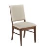 Modern Design Set of 2 Side Chairs Fabric Upholstered Seat Back Brown Finish Wooden Dining Kitchen Furniture