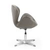 Manhattan Comfort Raspberry Pebble and Polished Chrome Faux Leather Adjustable Swivel Chair