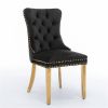 Furniture, Collection Modern, High-end Tufted Solid Wood Contemporary Velvet Upholstered Dining Chair with Golden Stainless Steel Plating Legs,Nailhea