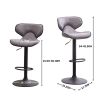 Masaccio Weathered Upholstery Airlift Adjustable Swivel Barstool with Chrome Base, Set of 2, Brown