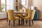 Nikki Collection Modern, High-end Tufted Solid Wood Contemporary Velvet Upholstered Dining Chair with Wood Legs Nailhead Trim 2-Pcs Set,Gloden, SW2001