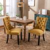 Nikki Collection Modern, High-end Tufted Solid Wood Contemporary Velvet Upholstered Dining Chair with Wood Legs Nailhead Trim 2-Pcs Set,Gloden, SW2001