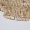 Bohemian style Woven Pendant Light 23.6 Inch Rattan Ligh Large Rattan Pendant Light with 5-Tier Rattan Chandelier--Wood