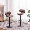 Masaccio Weathered Upholstery Airlift Adjustable Swivel Barstool with Chrome Base, Set of 2, Brown