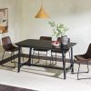 Mid-Century 10015" Modern Dining Table with Trestle Base, Black Ash Veneer