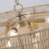 Bohemian style Woven Pendant Light 23.6 Inch Rattan Ligh Large Rattan Pendant Light with 5-Tier Rattan Chandelier--Wood