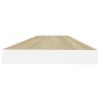 Floating Wall Shelves 4 pcs Oak and White 31.5"x9.3"x1.5" MDF