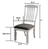 Transitional 2pcs Side Chairs Antique White Solid wood Gray Fabric Dining Room Furniture Chair Bold And Sturdy Design