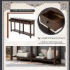 Rustic Brushed Texture Entryway Table Console Table with Drawer and Bottom Shelf for Living Room (Espresso)