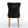 Furniture, Collection Modern, High-end Tufted Solid Wood Contemporary Velvet Upholstered Dining Chair with Golden Stainless Steel Plating Legs,Nailhea