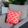 16.54" x 16.54" Set of 2 Red Geometric Patterned Throw Pillows