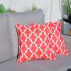 16.54" x 16.54" Set of 2 Red Geometric Patterned Throw Pillows