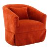 360-degree Swivel Accent Armchair Linen Blend Orange