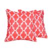 16.54" x 16.54" Set of 2 Red Geometric Patterned Throw Pillows