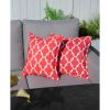 16.54" x 16.54" Set of 2 Red Geometric Patterned Throw Pillows