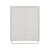 23.62"Glass Doors Modern Two-door Wall Cabinet with Featuring Two-tier Enclosed Storage, an Open Shelf, and Towel Rack, for Entryway Living Room Bathr