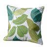 16.54" x 16.54" Set of 2 Patio Leaf-Patterned Throw Pillows, Polyester