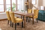 Nikki Collection Modern, High-end Tufted Solid Wood Contemporary Velvet Upholstered Dining Chair with Wood Legs Nailhead Trim 2-Pcs Set,Gloden, SW2001