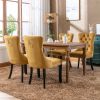 Nikki Collection Modern, High-end Tufted Solid Wood Contemporary Velvet Upholstered Dining Chair with Wood Legs Nailhead Trim 2-Pcs Set,Gloden, SW2001