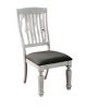 Transitional 2pcs Side Chairs Antique White Solid wood Gray Fabric Dining Room Furniture Chair Bold And Sturdy Design